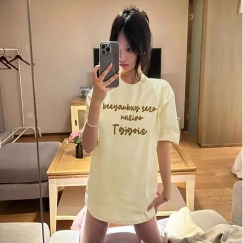 심플 레터링 루즈핏 반팔 숏슬리브 MFNC040108 진마니아 루즈핏 박시 귀여운