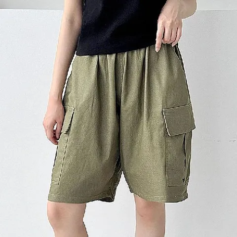 벌룬반바지 여자 벌룬 반바지 여름 캐주얼 밴딩 카고 팬츠