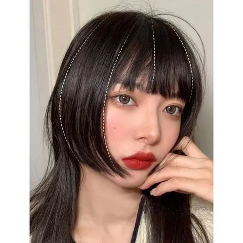 자연스러운 앞머리 옆머리 부분가발 생머리 앞머리 가발