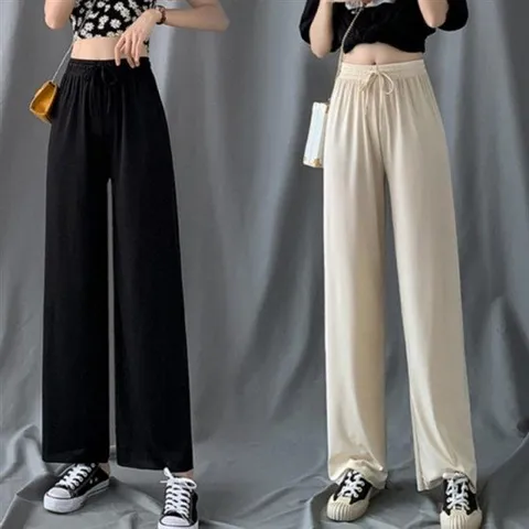 아이스 의류 B형 냉장고 바지 데일리 허리밴딩 여성 일자바지 여름