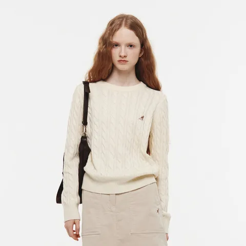 캉골 우먼스 라운드넥 풀오버 1910 아이보리 KRFWKN19100IV