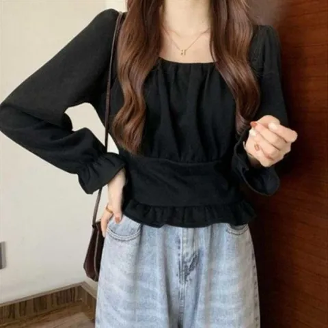 긴팔 베이직 출근 데일리 의류 스퀘어 직장인 룩 YlP 올데이 여자