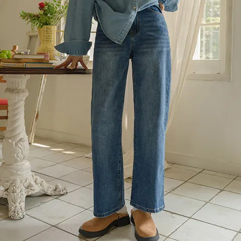 [저스트원] 에브리데이 데님스판 와이드진(숏/롱)