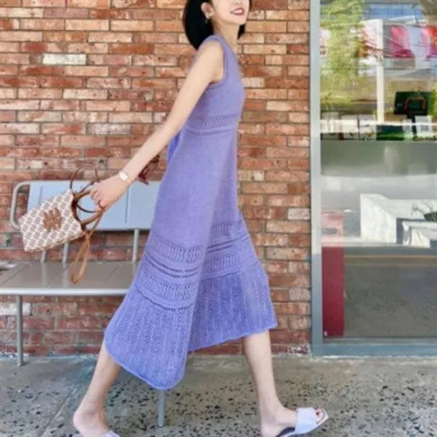 여름 펀칭 나시 바캉스 원피스 롱 데일리 비치원피스 의류 니트 휴양지