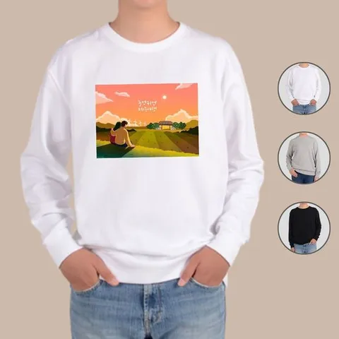 헤비맨투맨 전색상 힐링 노을 JEJU 제주여행 그림 그래픽티셔츠