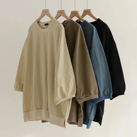 [66-100] 라폰 바스락 칠부 맨투맨 티