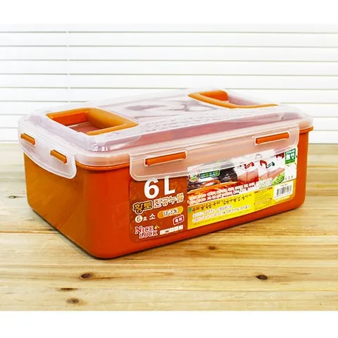 황토누름락6호 소 6L 김치냉장고용기 플라스틱용기 반찬통 플라스틱통 김치함 김치케이스 김치보관통 김치