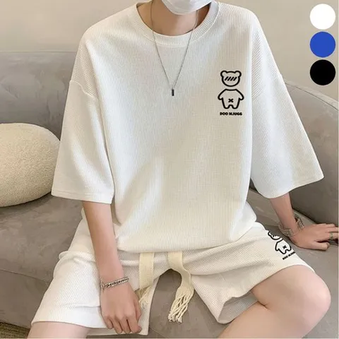 트레이닝 남자 여름 시원한 쿨 와플 반팔 반바지 추리닝 세트