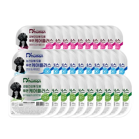 듀먼 케어플러스 3종 30팩 / 관절 피부 눈 건강 강아지화식사료