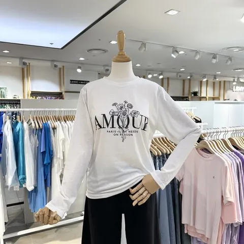 [ AK백화점 ][에잇컨셉] 스판 아모르 꽃 티셔츠 C25I7FTS064