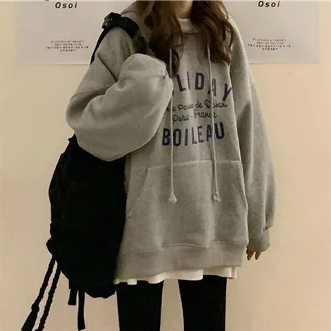 후드티셔츠 그레이컬러 여성 LK-T015 패션 데일리 레터링 의류