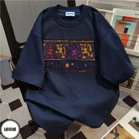 의류 순면 티셔츠 반팔 뉴올린즈 도톰한 데일리