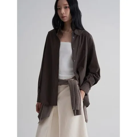 (325864LY1D) [에잇세컨즈] 온고잉 오버핏 셔츠  브라운