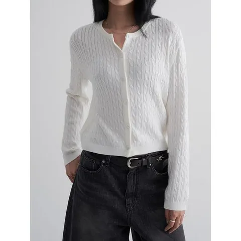 (11585ALY50) [에잇세컨즈] 케이블 카디건  아이보리