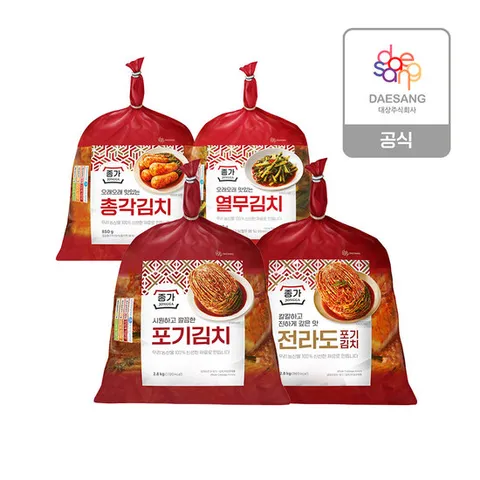 종가 포기김치(전라도/중부) 2.8kg + 총각 850g/열무900g 골라담기