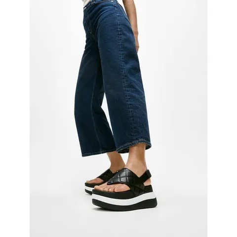 [핏플랍][삼성물산공식]여성 레더 백스트랩 플리플랍 샌들_블랙 (FT59K2T015)