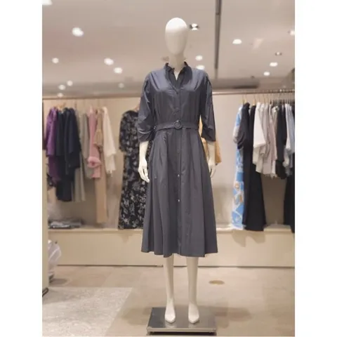 [ 현대백화점 ]더레노마 목선 프릴 A라인 벨트 원피스 (CF11OP820)