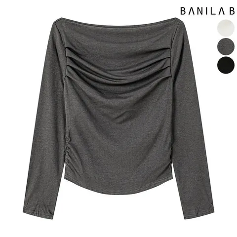 [바닐라비] 여성 셔링 긴팔 티셔츠