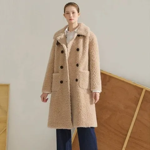 25FW 호주산 양모100 더블 버튼 롱코트