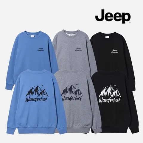[ 롯데백화점 ]지프 Jeep [남녀공용] 2025 F/W 루즈핏 레터링 맨투맨 티셔츠 893