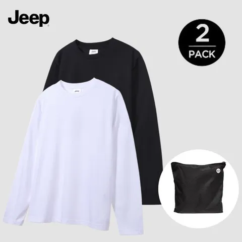 [ 롯데백화점 ]지프 Jeep [남녀공용] 2PACK 긴팔티셔츠 방수팩 세트 099