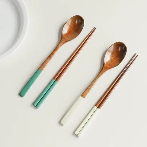 그로브 옻칠 컬러 배색 수저 2인 SET