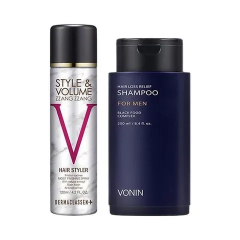 더마클라센 스타일앤 흑채 스프레이 자연갈색 120ml + 보닌 릴리프 샴푸 250ml