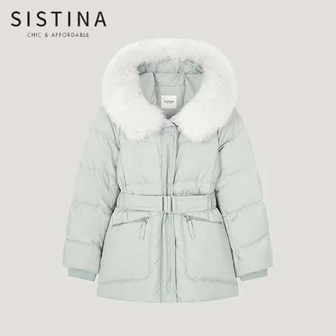 [SISTINA] 인기 폭스퍼 후드 벨티드 덕다운 점퍼_ASDJPO41050_MI