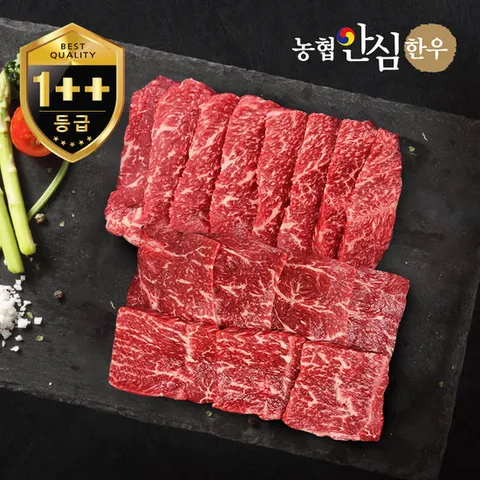[농협안심한우] 1++등급  한우 모둠구이 한판 400g (보섭+설깃)
