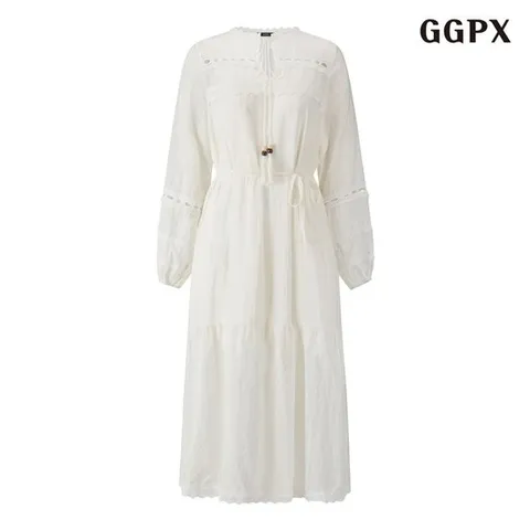 [GGPX]시스루 펀칭 끈 원피스 (GPCOW013D)