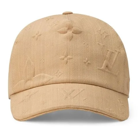 25 FW 루이비통 모노그램 컨스텔레이션 6패널 커브드 바이저 톤온톤 카멜 캡 모자