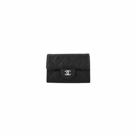 샤넬 클래식 은장 똑딱이 카드지갑 블랙 여성 AP0214 Y01588 C3906