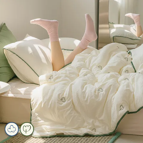 바자르 보들보들 워싱 자수 먼지없는 사계절 차렵이불세트(Q)