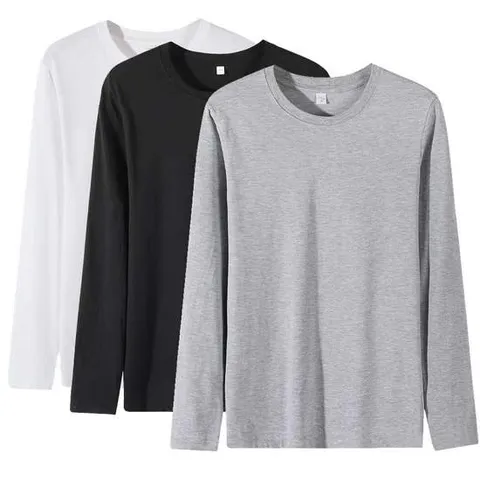 마마로 순면100% 라운드넥 심플 기본 무지 남성 여성 면티 티셔츠 긴팔티