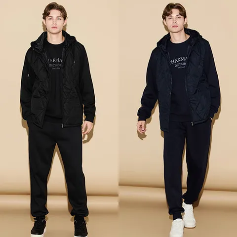 남성기모트레이닝셋업3종(후드패딩집업+맨투맨+팬츠)