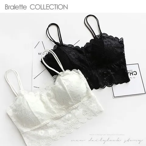 노와이어 2단 스트랩 레이스 브라렛