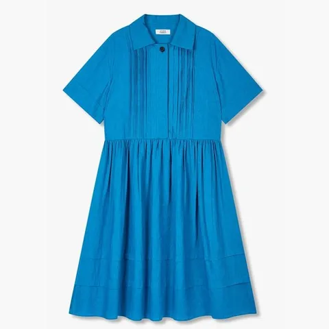 [ AK백화점 ][스튜디오톰보이] [25가을가격인하]핀턱 셔츠형 셔링 원피스(9105341120)