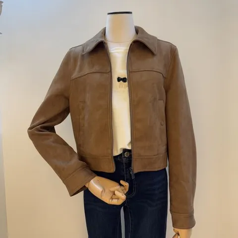 [ 롯데백화점 ][숲]싱글 카라 스웨이드 숏 자켓 SBRLE31