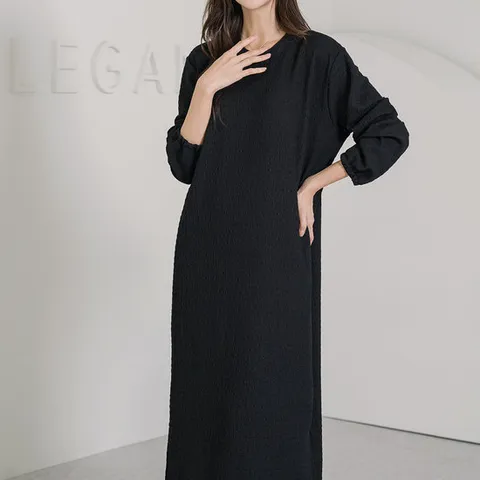 [로즈미] [55~77] 아메르 슬릿 링클 원피스