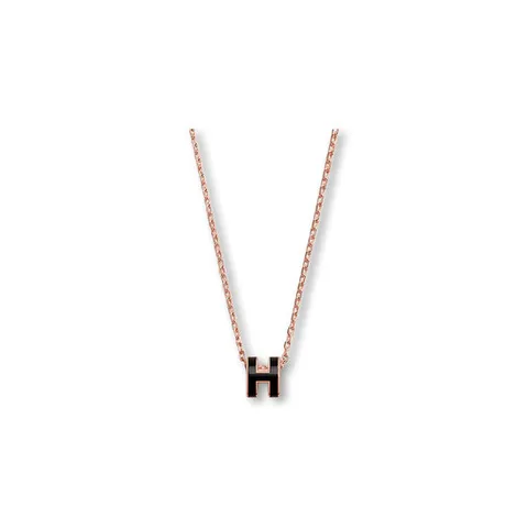 [라운지엘] 에르메스 미니 팝아슈 블랙 로즈골드 네크리스 H147992FO03