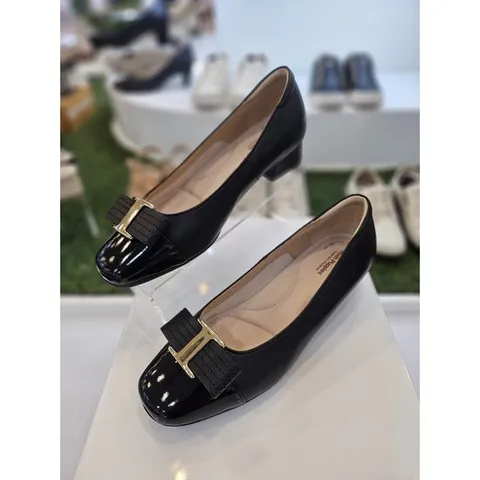 [허시파피]여성 리본장식 3CM굽 펌퍼스 정장구두  No 3FR425