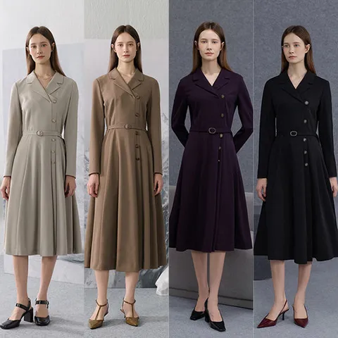 25FW 스트레치 랩 플리츠 원피스+벨트 MS253F0101OP