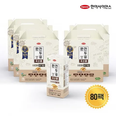 [국산콩 99%] 한미사이언스 완전두유 더진한 무가당 x 5박스 (80팩)