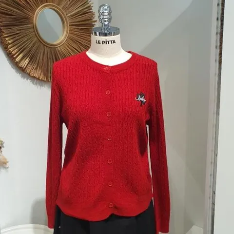 르피타 HC06 하트 와펜 꽈베기 가디건(레드) L253BKT953