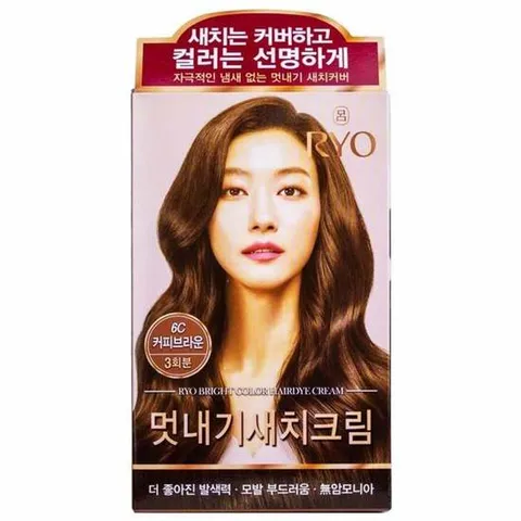 3회분 커피브라운 새치크림 려 6C 멋내기 염색약 새치염색 일회용염색 미장센염색 머리염색