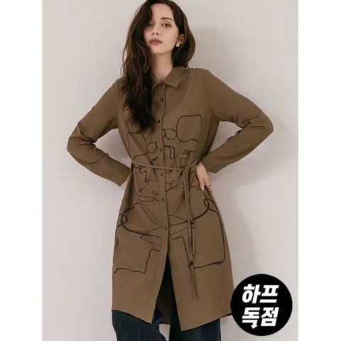 [막스까르띠지오]라인프린트 셔츠겸 원피스