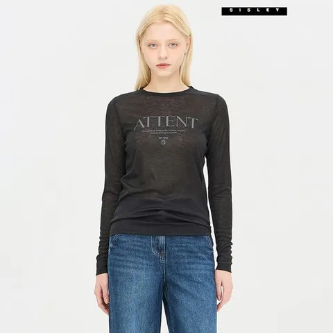 [시슬리] 러비 져지 프린트 티셔츠 SATS09441