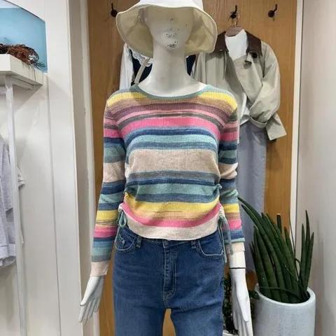 클리지 DP01 스트링 레인보우 골지 니트 CP2WKT13