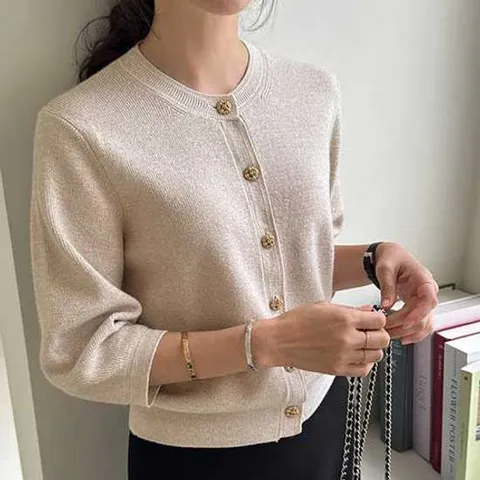 [조아맘] 샤롯 퍼프소매 펄 가디건