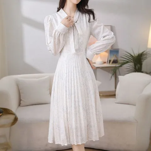 [에이시크]플레르 리본 플리츠 원피스 C25COP749